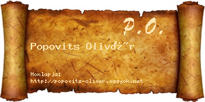 Popovits Olivér névjegykártya